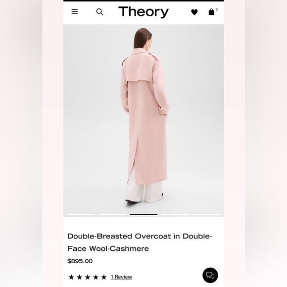 Theory Double Breasted Overcoat in Double Face Wool Cashmere - Picture 2 of 6